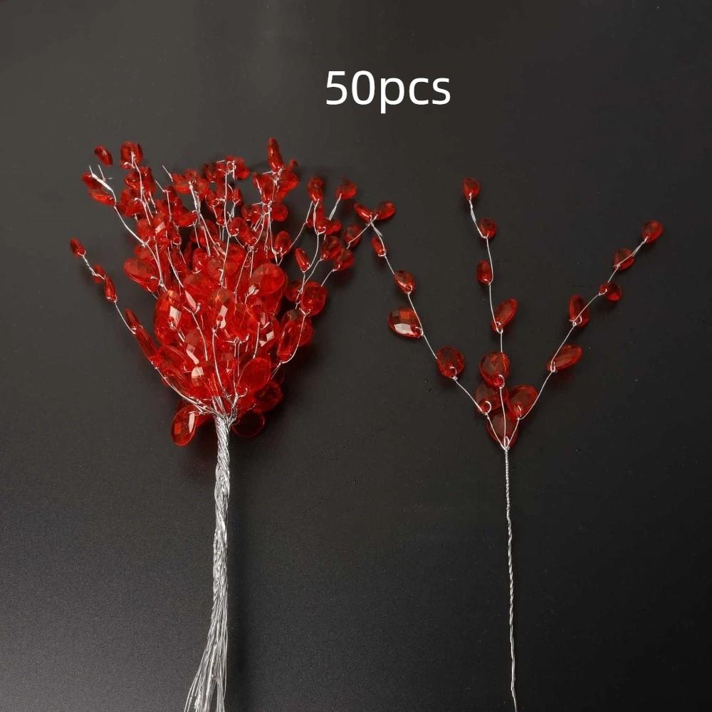 50 шт. Свадебная тиара, хрустальные бутоны, ветви, свадебная вечеринка, хрустальный цветок, искусственный букет, белый