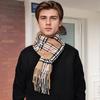 New Design Plaid Cashmere Scarf Man Tassel Shawl Stripe Pashmina Keep Warm Winter Scarf Outdoor High Quality Neck Cover Scarf
