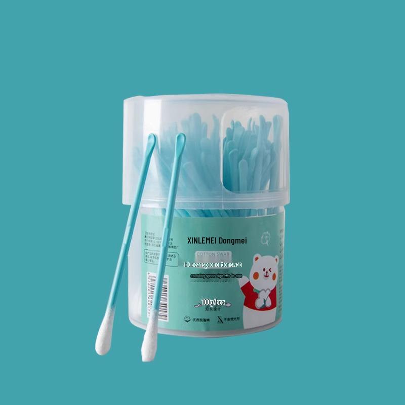 Dual-Use Ear & Makeup Swab: Two-in-One Cotton Ear Pick with Small Head, Double-Headed for Adults