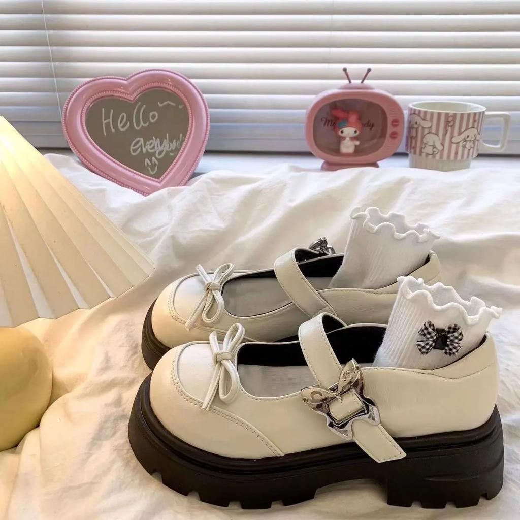 Модные туфли-лодочки в японском стиле Лолита для женщин, женская обувь с бантом, круглый носок, платформа, средний каблук, готические Мэри Джейн, стильные, новейшие, 39