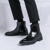 Мужские высокие кожаные ботинки. Модный минималистичный дизайн. Модные вечерние повседневные офисные и деловые мужские короткие ботинки.