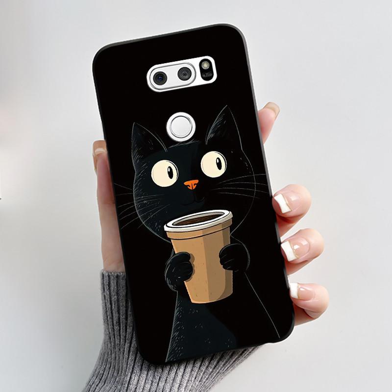 Чехол для LG V30 V30+ V30S V30S+ V35 V35+ ThinQ Тонкий Мягкий Черный Силиконовый Чехол Эстетичный Роскошный Милый Крутой Задняя Крышка для Мальчиков Девочек