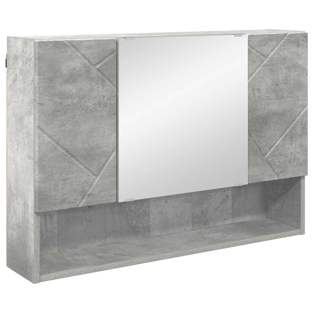 Bathroom Furniture Set 2 pcs Concrete Grey Plywood and Metal