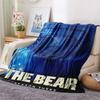 1PC The Bear Print Flannel Blanket, High quality Comfortable for All Seasons, Home Decor, Warmth and Comfort, Perfect for Christmas Gifts