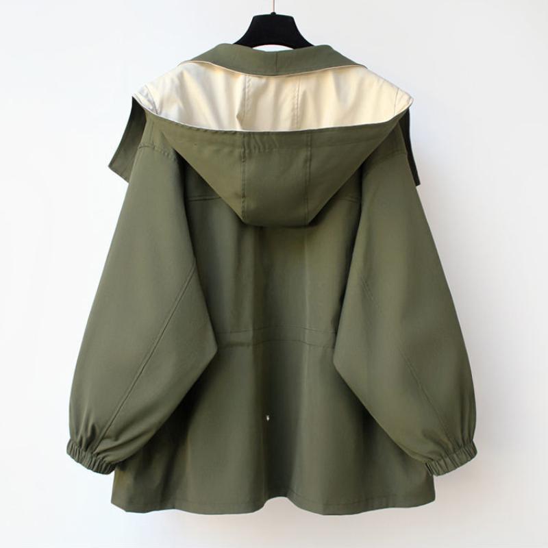 Ветровка средней длины для корейских женщин, весна-осень, повседневная популярная куртка Tooling