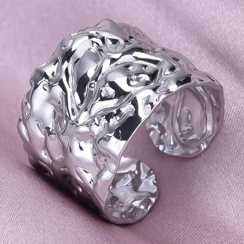 Массивное Неровное Широкое Кольцо Открытое Кольцо из Нержавеющей Стали Для Женщин Мужчин Аксессуары Индийские Украшения Винтажное Кольцо на Палец Bague Femme Подарок