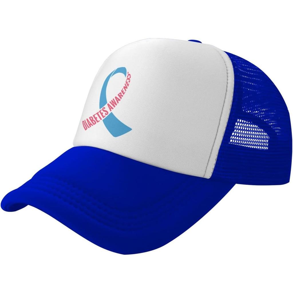 Diabetes Awareness Trucker Hat Unisex Breathable Mesh Snapback Cap Outdoor Casual Style