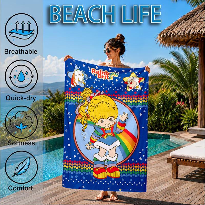 Rainbow Adventure Beach Towel, Microfiber Beach Towel, Perfect For Pool, Beach, Travel, Home Decor Beach Party Fan gifts