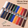 Силиконовый ремешок для часов 18 мм 20 мм 22 мм 24 мм с быстрой застежкой для Huawei Watch GT4/GT3 46 мм для Seiko для Omega для Fossil Резиновые ремешки
