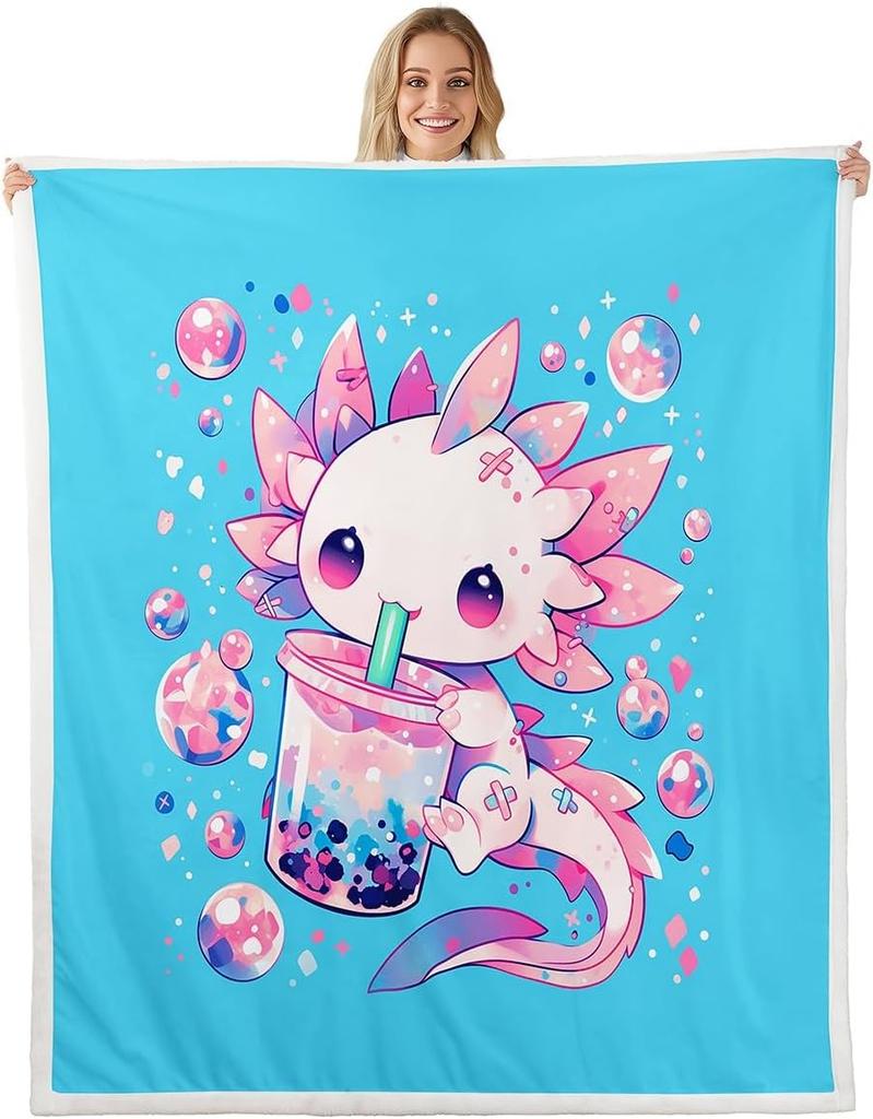GUOYU Blanket Bowknot Kids Throw Blanket Queen Size Dreamy Princess Style Flannel Blanket Black Bow Knot Cartoon Kawaii Bowknots Bedroom