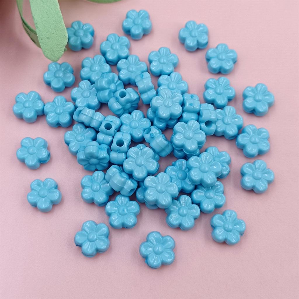 100 шт. 9 мм акриловые свободные бусины сплошной цвет DIY ювелирные аксессуары форма цветка ярких цветов ожерелье браслет кулон