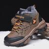 Boys' Winter 2022 Fleece-Lined Non-Slip Leather Sport Shoes with Steel Claws