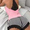 Повседневный пижамный комплект с halter-топом, кружевной отделкой и шортами