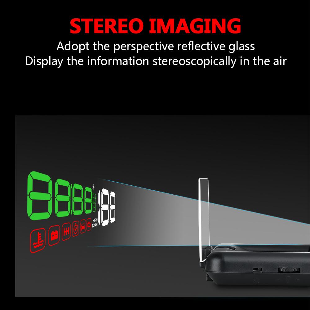 OBD2 Speedometer Auto Electronic Windshield Projector C500 Mirror HUD Car Head Up Display Water Temp RPM Voltage Alarm