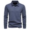 Spring and Autumn Men's Long-sleeved Lapel Casual Solid Color Polo Shirt