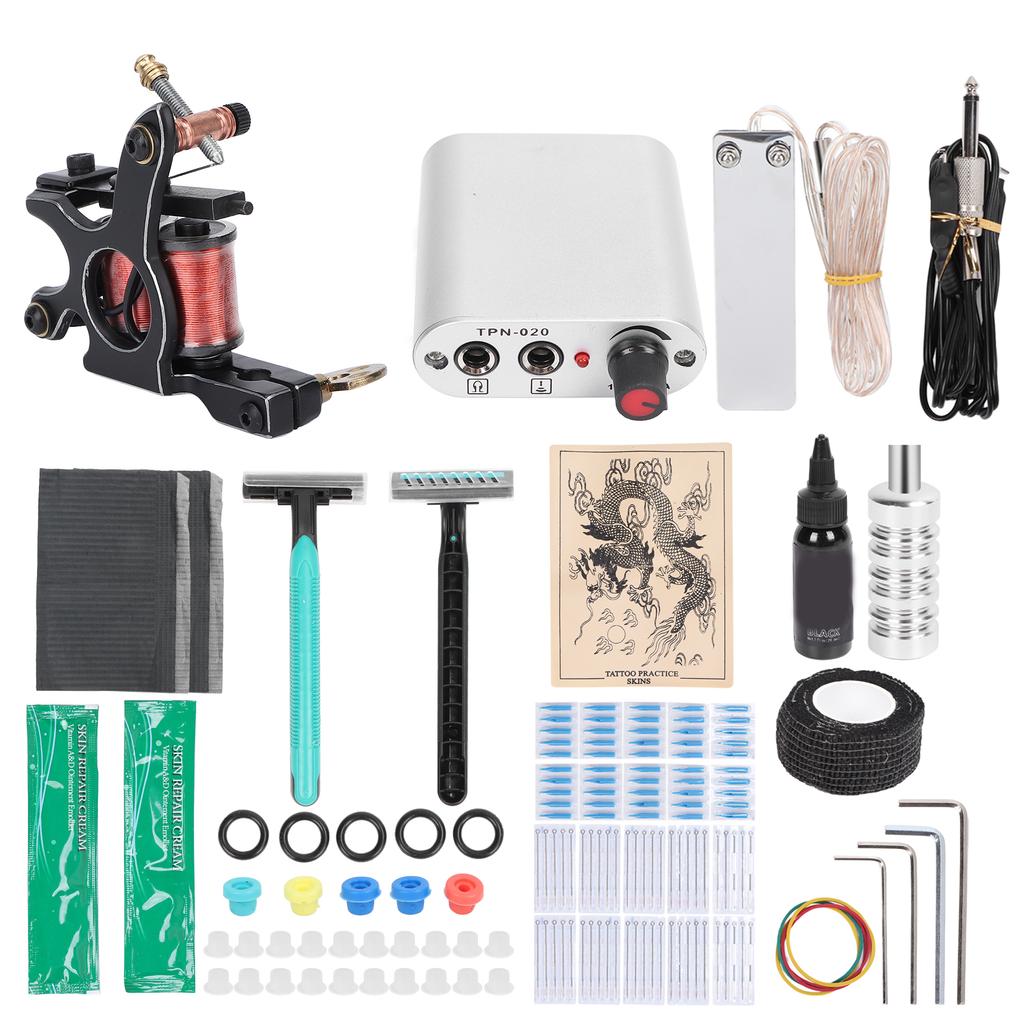 Набор тату-машинок Профессиональный Полный Набор для татуировки Катушки Тату-машинка Игла Громмет Педаль