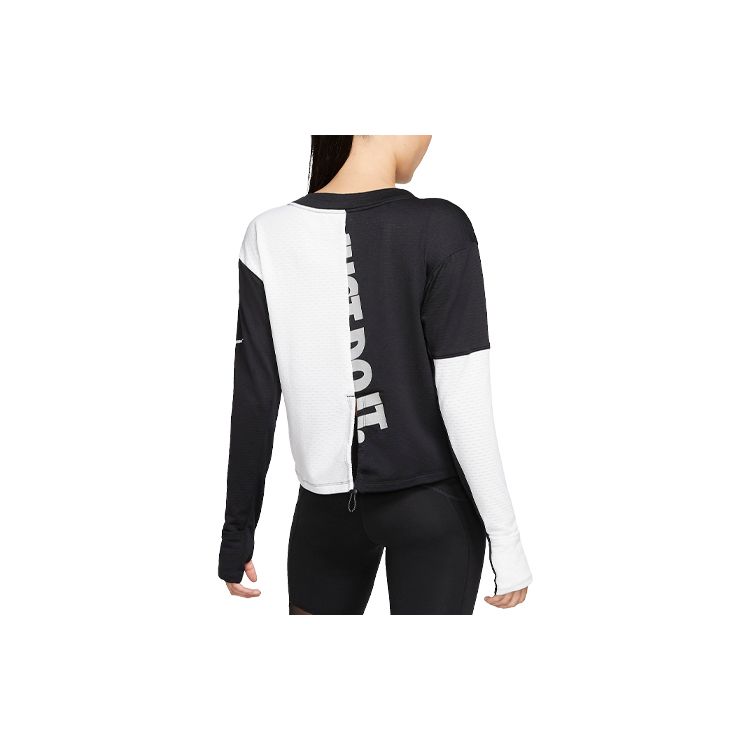 Nike Therma Icon Clash Sport Повседневная вязаная толстовка с круглым вырезом и длинными рукавами Женская толстовка черного цвета CJ8065-010