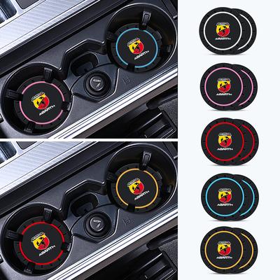 2Pcs Car Silicone Coaster Anti-slip Water Cup Drink Mat For FIAT Abarth 500 Punto Tipo Panda Ducato Stilo Fiorino Doblo Bravo Qxbr1