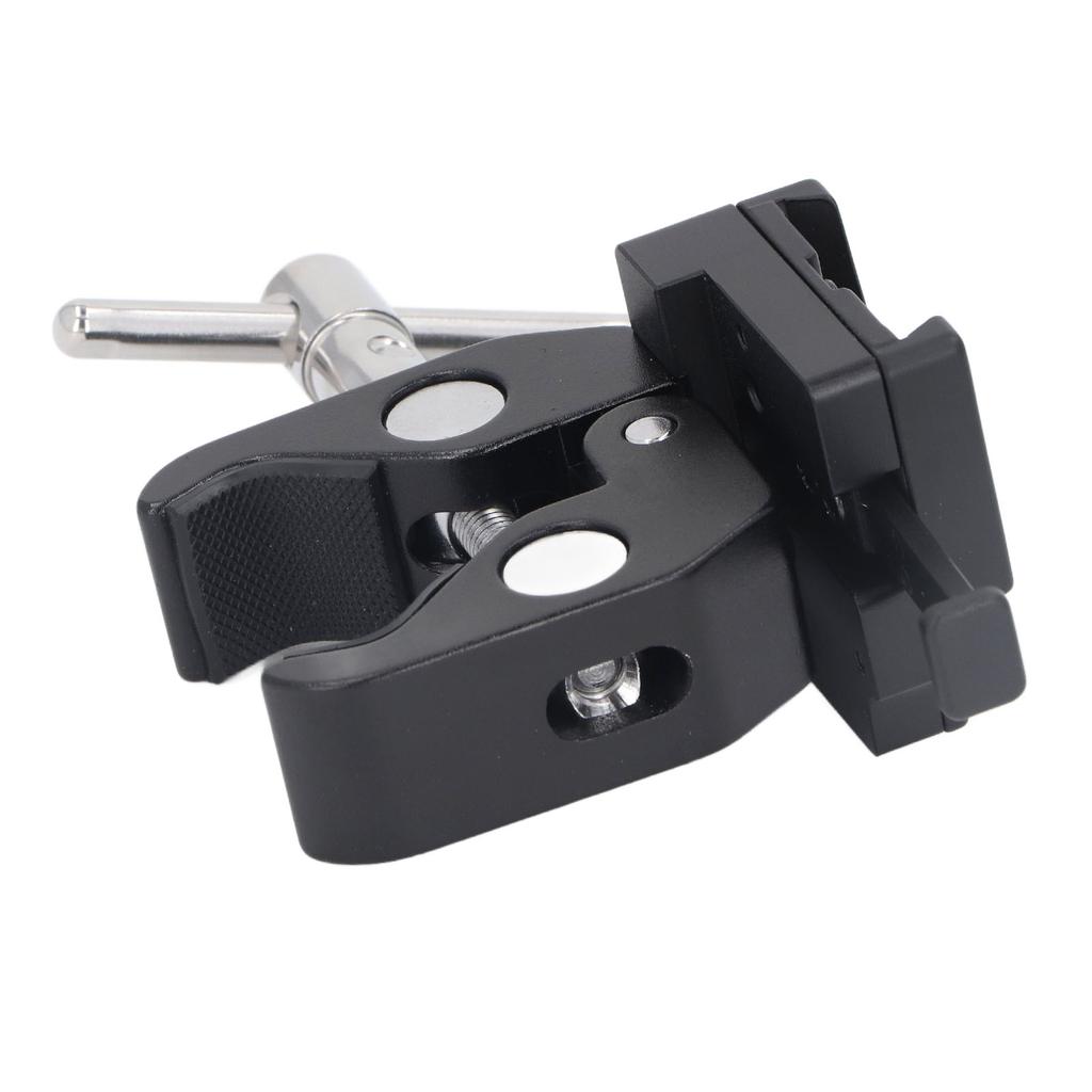 V Mount Battery Adapter with Clamp Strong Grip Portable Adjustable Heavy Duty Aluminum Alloy for Light Stand Tripod