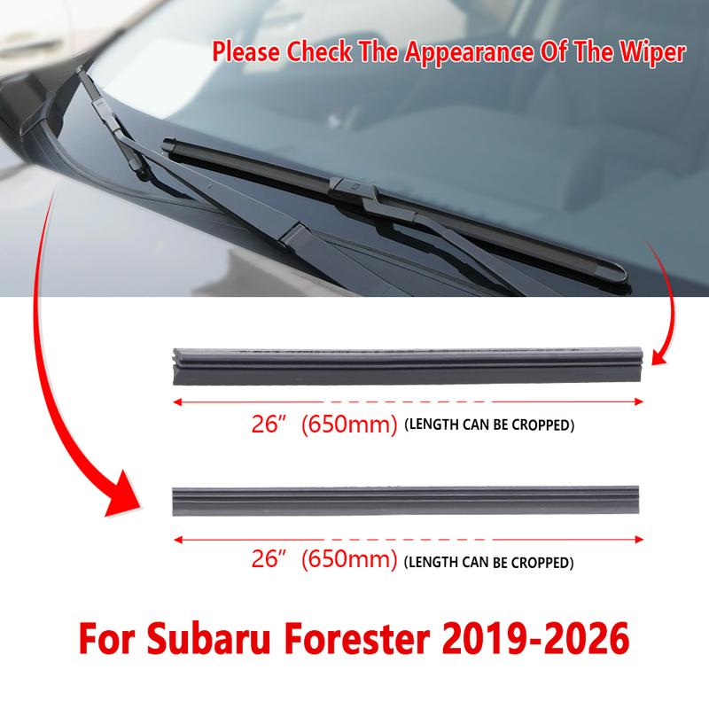 Для Subaru Forester 2019 2020 2021 2022 2023 2024 2025 2026 Сменная резиновая полоска для дворников Автомобильные аксессуары для дворников 1 пара