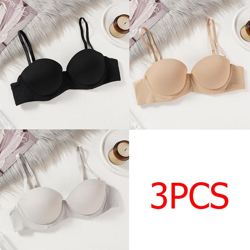 1/3 шт. Женский бесшовный бюстгальтер Беспроводной бюстгальтер пуш-ап Бюстгальтеры 1/2 чашки Мягкий Удобный Невидимый Простой Сексуальный Бюстгальтеры