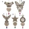 Metal Distressed Angel Decoration Handmade Silver Butterfly Charm Christmas Tree Hanging Ornament Keepsake Gifts for Women Her