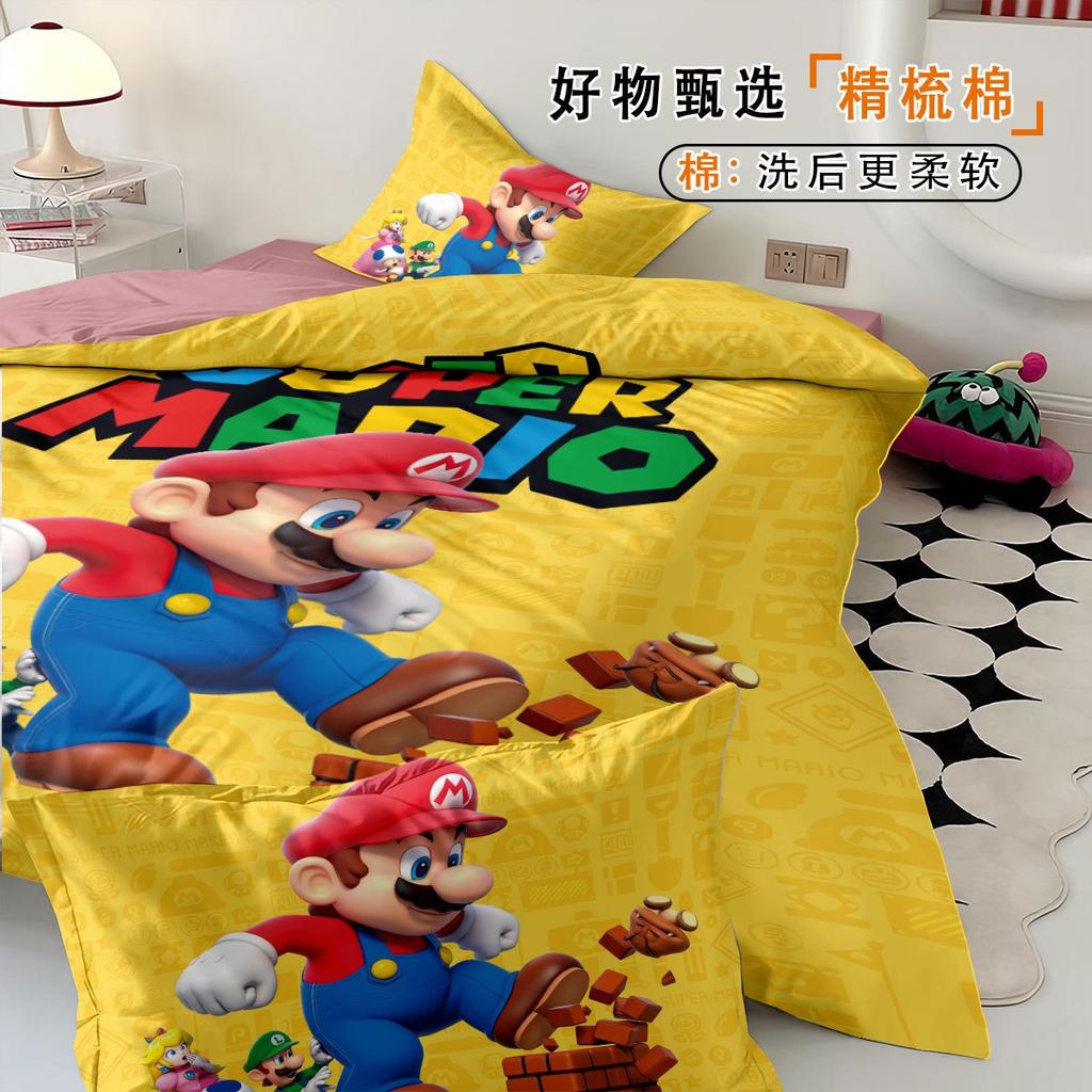 Комплект постельного белья с принтом Super Mario Уютный и теплый комплект для декора спальни и улучшения домашней жизни Подарки для подростков