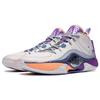 Li Ning Wade Shadow 5 Удобная амортизация Нескользящая Отскок Средняя высота Баскетбольные кроссовки Мужские Белый Песочный Серый ABPT053-6