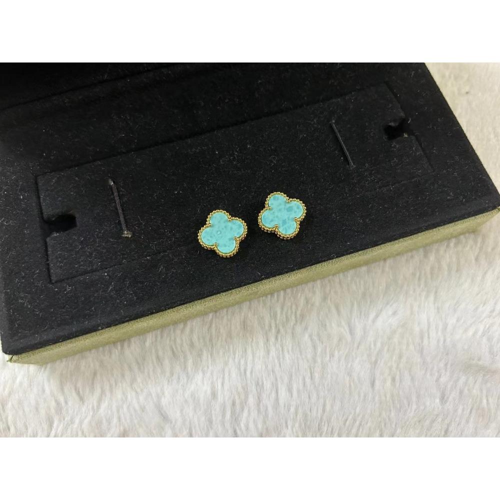 Серьги «Счастливый четырехлистный клевер» высокой версии для женщин, 18K, модная легкая роскошь, натуральный белый перламутр, пара серег