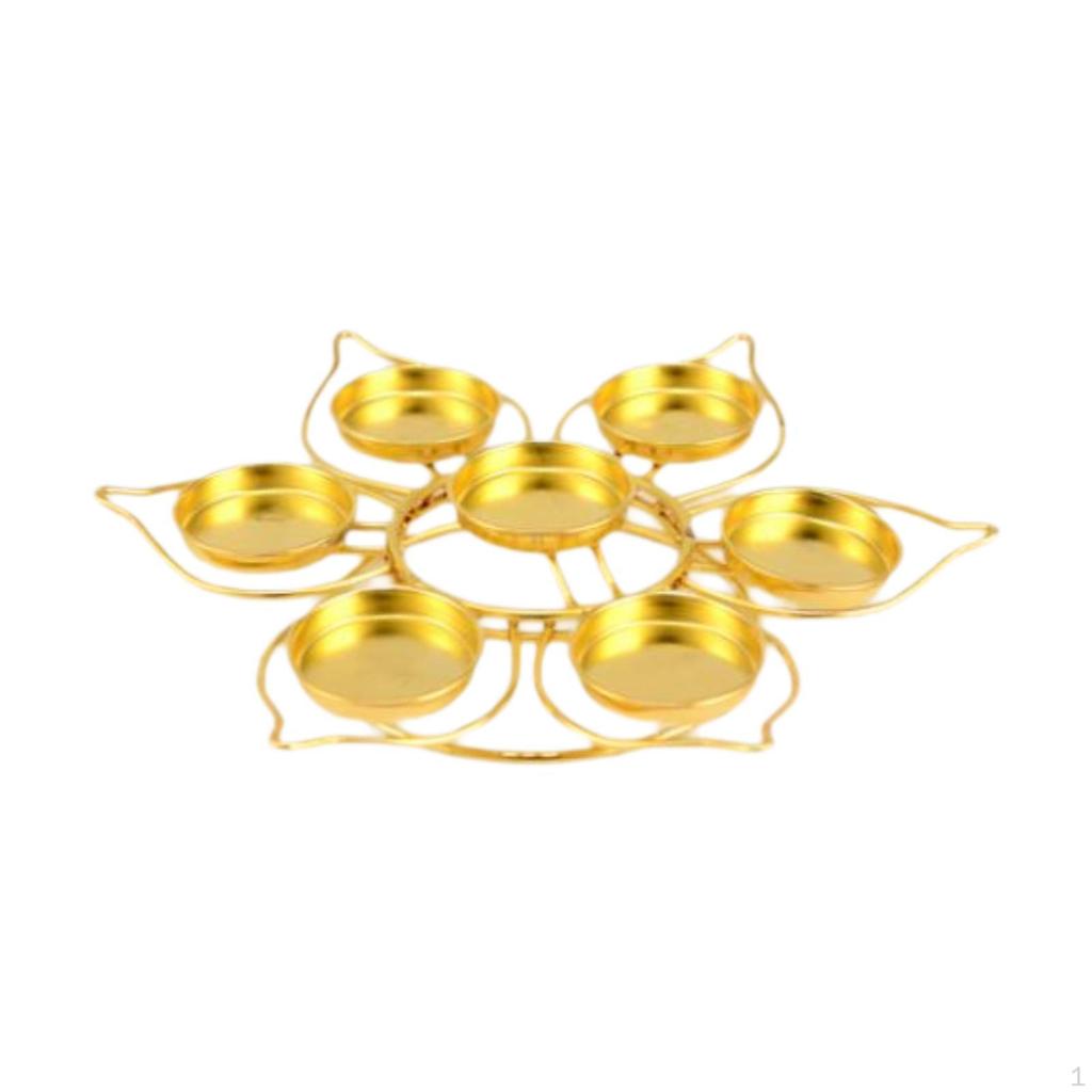 Подставка для масляной лампы в форме лотоса, подсвечник из сплава премиум-класса, декоративный алтарь для храма, украшение для чайной свечи