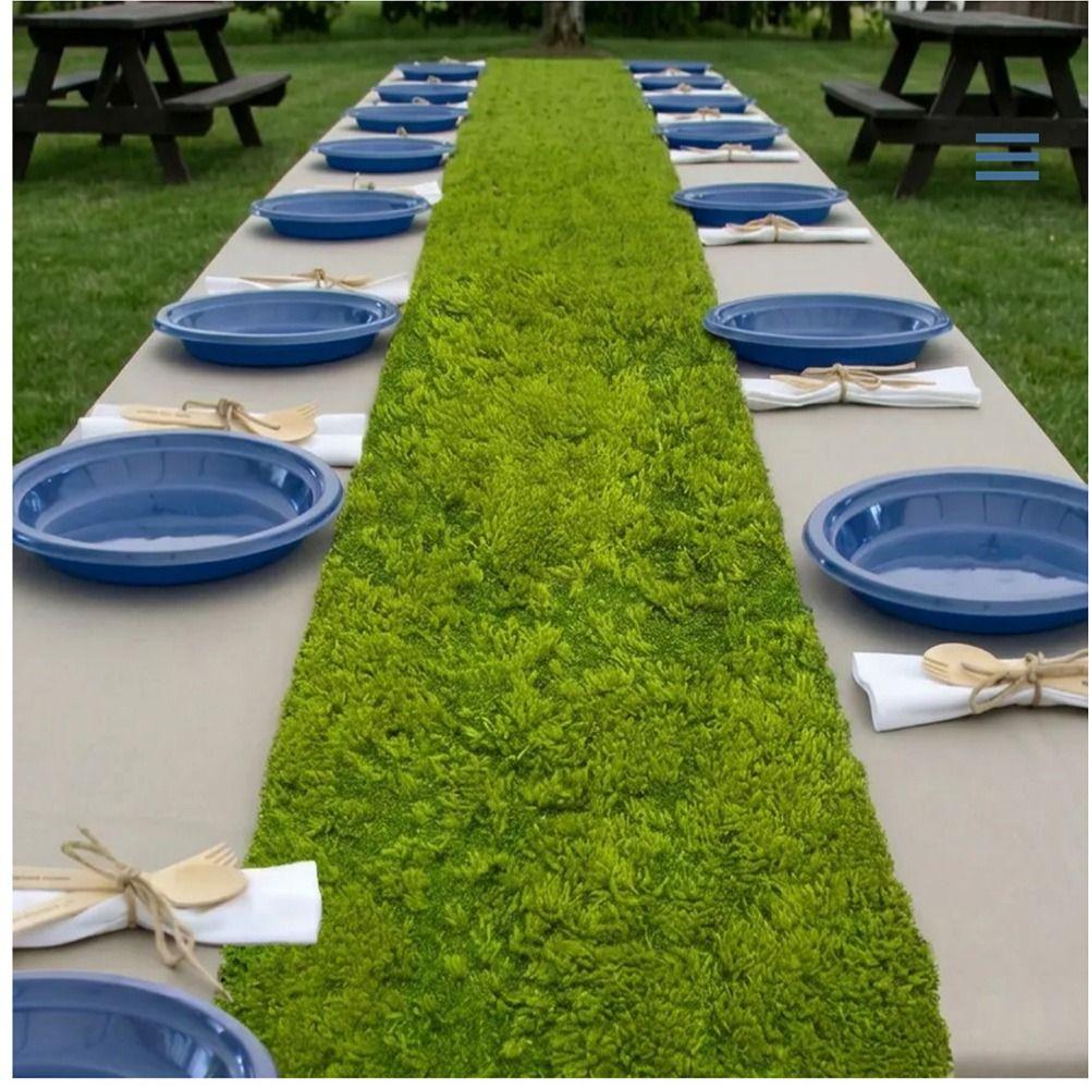 Green Turf Table Runner Width 30cm Simulation Moss Tablecloth Moss Table Runner  Outdoor Party