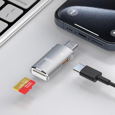Высокоскоростной кард-ридер Micro SD TF Type-C для iPhone 15 Huawei Мобильного Телефона PD Зарядный Док-станция Кабель-адаптер