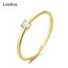 Lindon Classic Copper Alloy Zircon Ring Ladies Jewelry Wedding Promise Party Gift