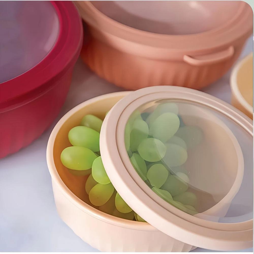 4 pieces/set Food Grade Salad Bowl Stacking Refrigerator Preservation Box Portable Crisper Outdoor