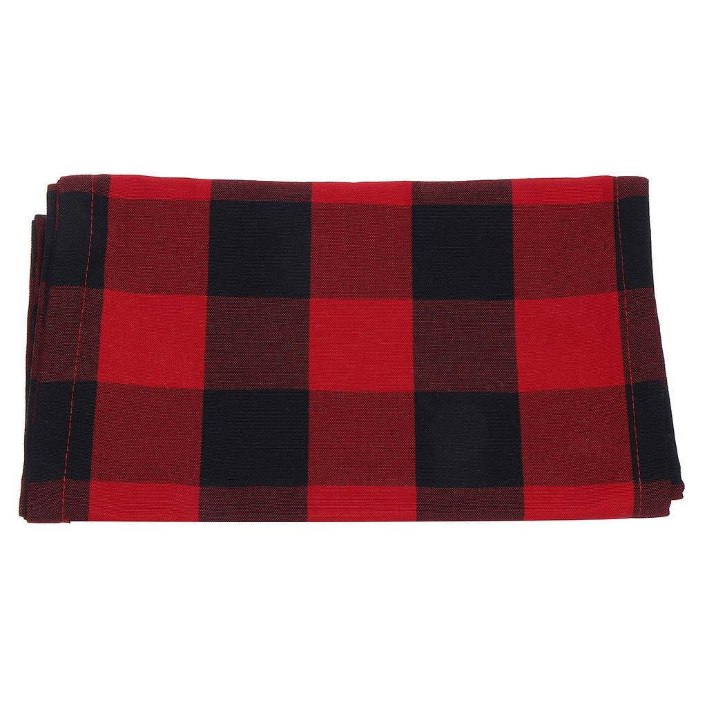 Black Red Table Runner Handmade Plaid For Family Dinner, Outdoor Or Indoor Parties Thanksgiving Christmas Gathering Party Decor