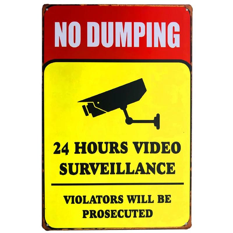 Vintage No Trespassing Metal Signs Beware Poster Plates Sign Warning Fallout Metal Plaque Tin Sign Farmhouse Wall Decoration