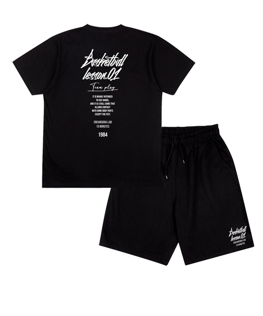 CREAM SODA LAB [2Pack] Quarter Logo Short Sleeve Shorts Set (Type B)