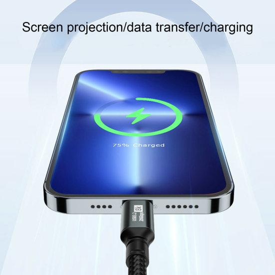 Двойной кабель Type-C PD для быстрой зарядки, 100 Вт, высокий ток, стабильный выход, 8K HD-совместимый кабель для быстрой передачи данных, зарядный кабель