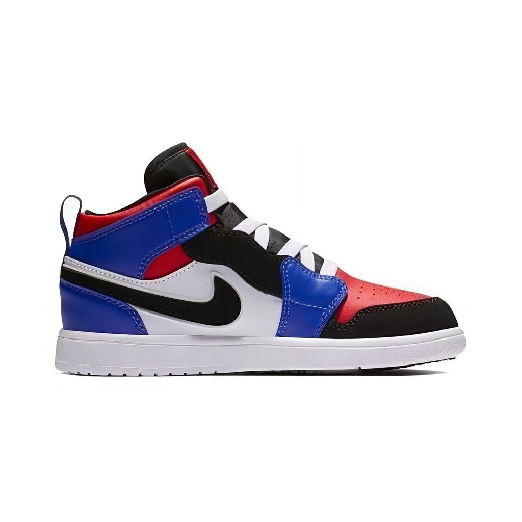 Jordan Air Jordan 1 Mid Alt Vintage Mid top Childrens Basketball Shoes Red Blue Children Aged 3 7 Years Old AR6351-124