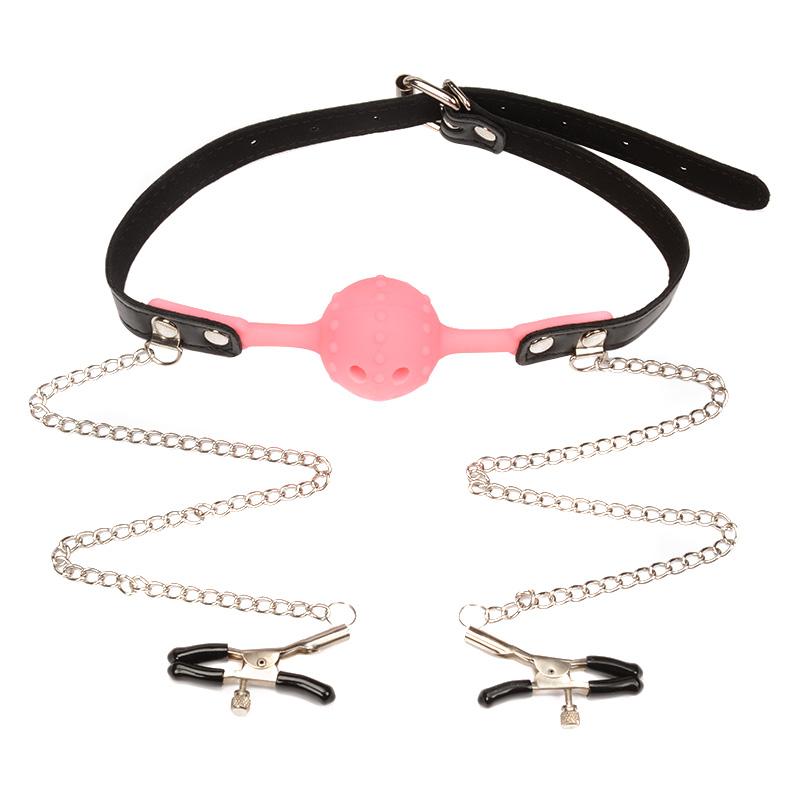 Набор рабынь щипцы для сосков клипса кляп для рта силиконовый шарик Blug BDSM игровые принадлежности стимулятор сосков взрослые секс-игрушки