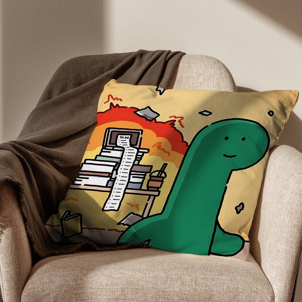 Green dinosaur Brachio Cushion Cover Suitable For Sofa Car Bedroom Office Cushions Decorative Pillow Case