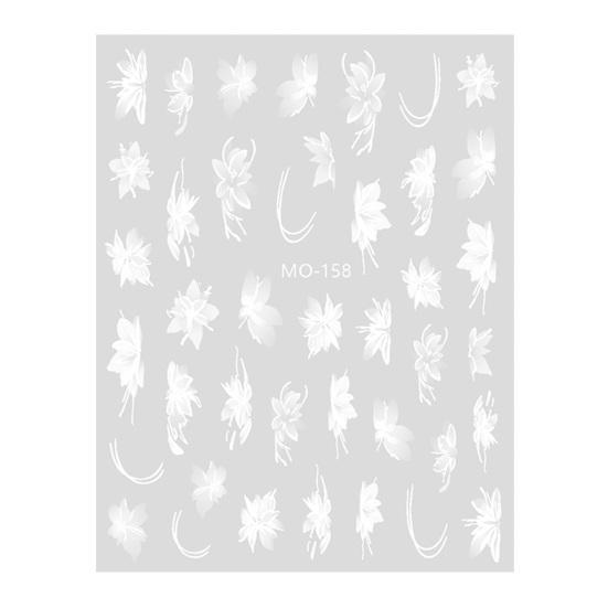 Nail Sticker Elegant Hand-Painted Flower Butterfly Long-Lasting Ins Style Nail Art Decals Women Accessories