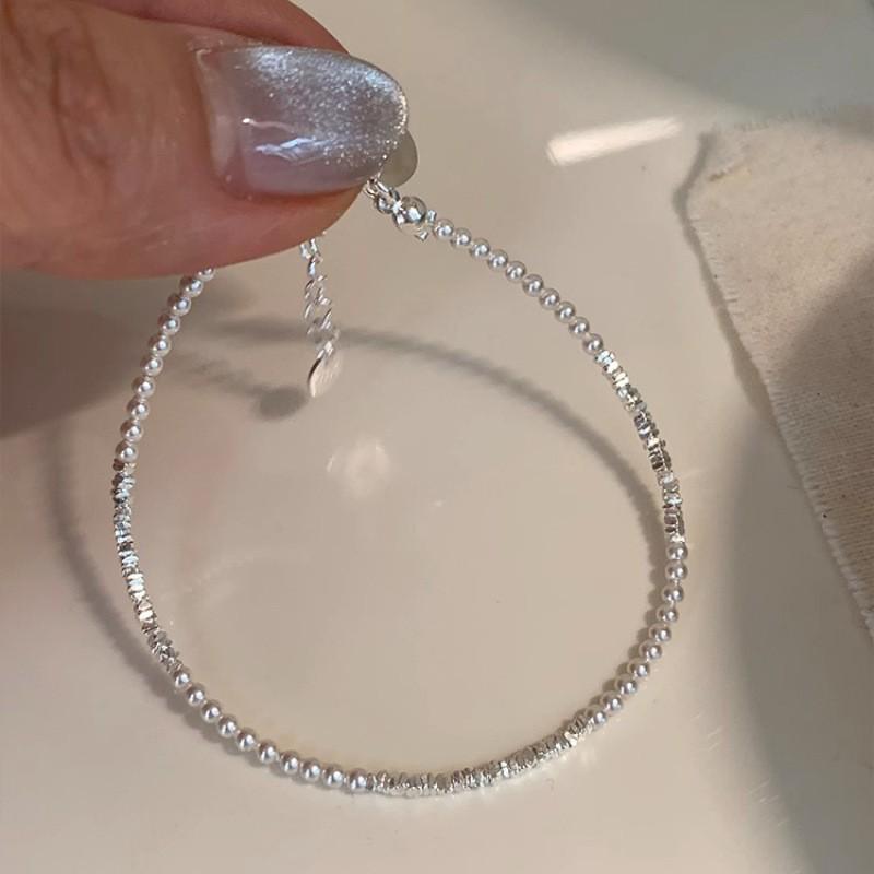 Элегантный браслет из стерлингового серебра с жемчугом - изысканный легкий роскошный подарок для подруг и модное украшение для рук