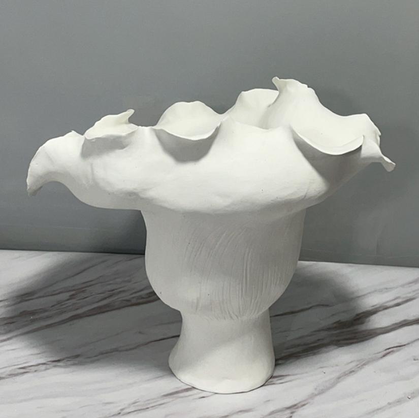 Современные 3D-керамические вазы с плиссировкой, нерегулярные цветочные сосуды, декоративные украшения для гостиной, композиции из сушеных цветов