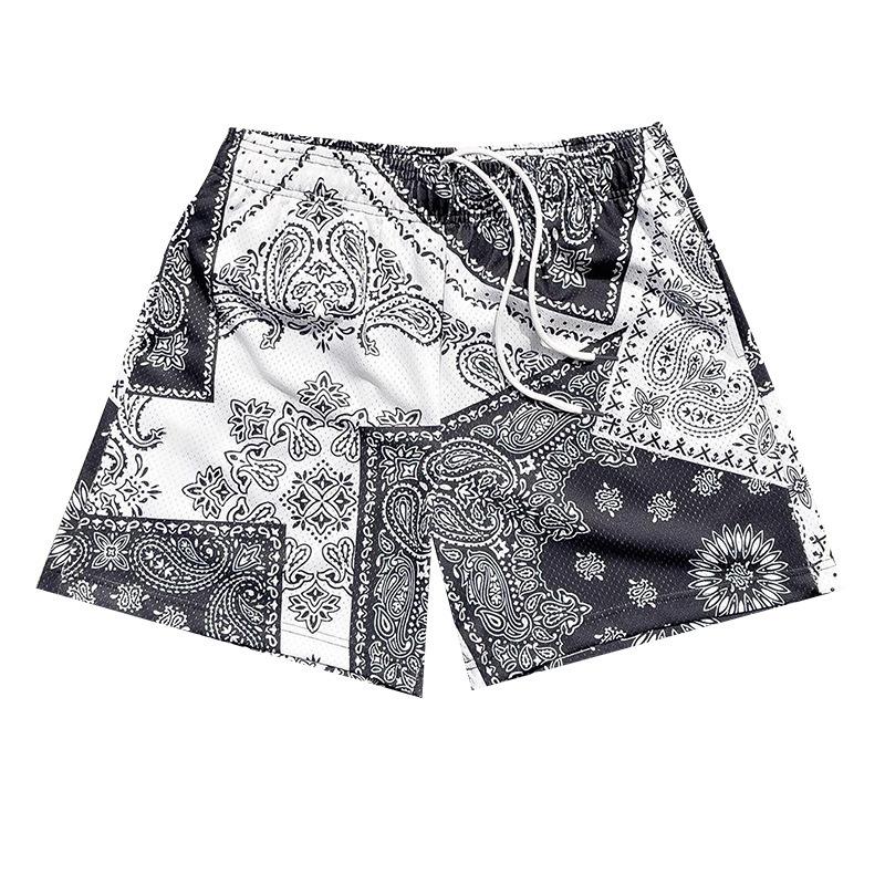 Men's Athletic Basketball Shorts Quick Dry Running Workout Gym Training Shorts Printed Beach Casual Shorts for Men