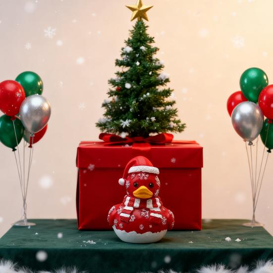 Рождественское украшение Утка Снеговик Форма Смола Фигурка Рождественская елка Утка Фигурка Праздничное украшение стола