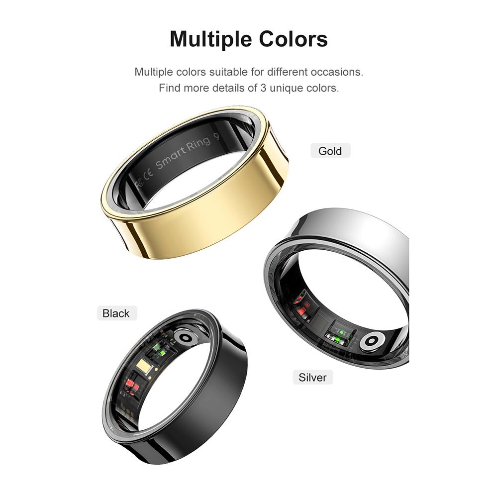 R09 Smart Ring Waterproof Health Fitness Rings Heart Rate Blood Oxygen Sleep Monitoring Fitness Tracker for Xiaomi Samsung Phone