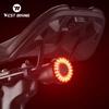 WEST BIKING Водонепроницаемый IPX6 Авиационный Алюминий Светодиодный Задний Фонарь для Велосипеда 5 Режимов Аксессуары для Велосипеда Умный Тормозной Задний Фонарь для Велосипеда