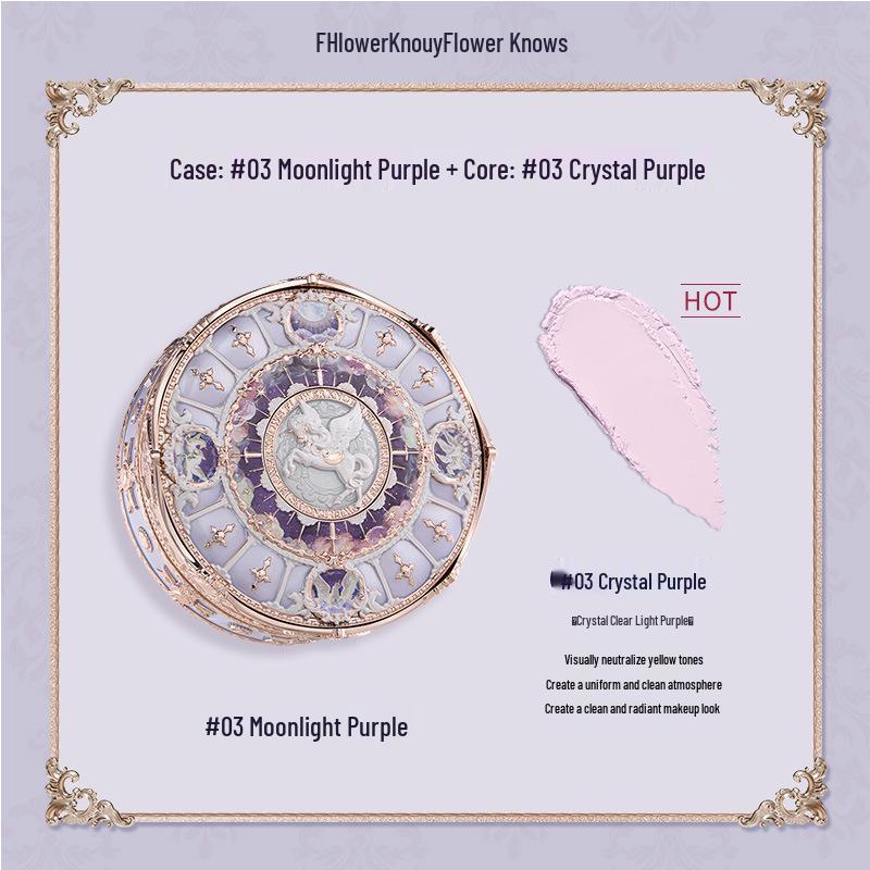 Новое поступление: Flower Knows Рыцарь Единорог Легкая Мягкая Рассыпчатая Пудра для Фиксации Макияжа с Отдельным Футляром и Облачным Ядром, 8 г.