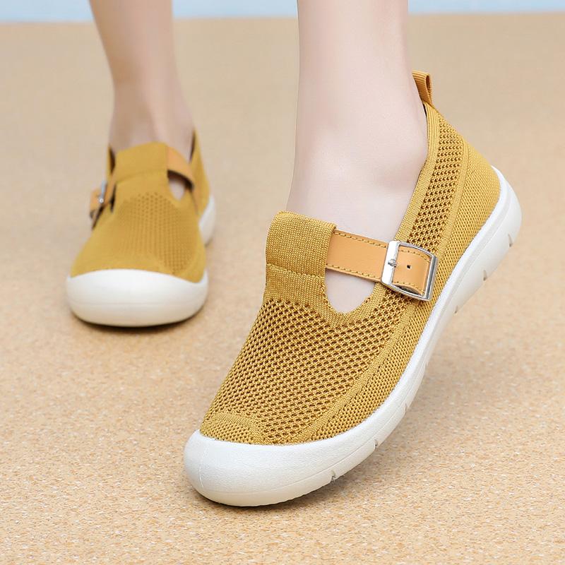 Женские повседневные беговые дышащие трикотажные летние сетчатые спортивные повседневные сандалии для мам